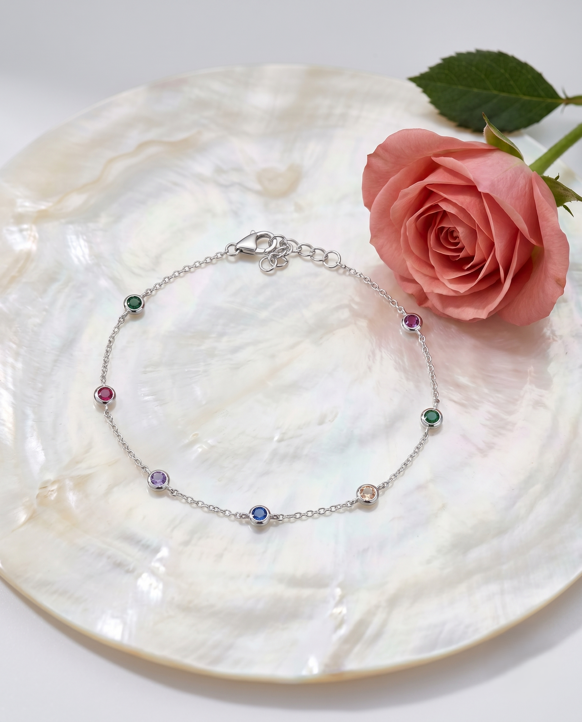 Multi-Gemstone Chain Bracelet