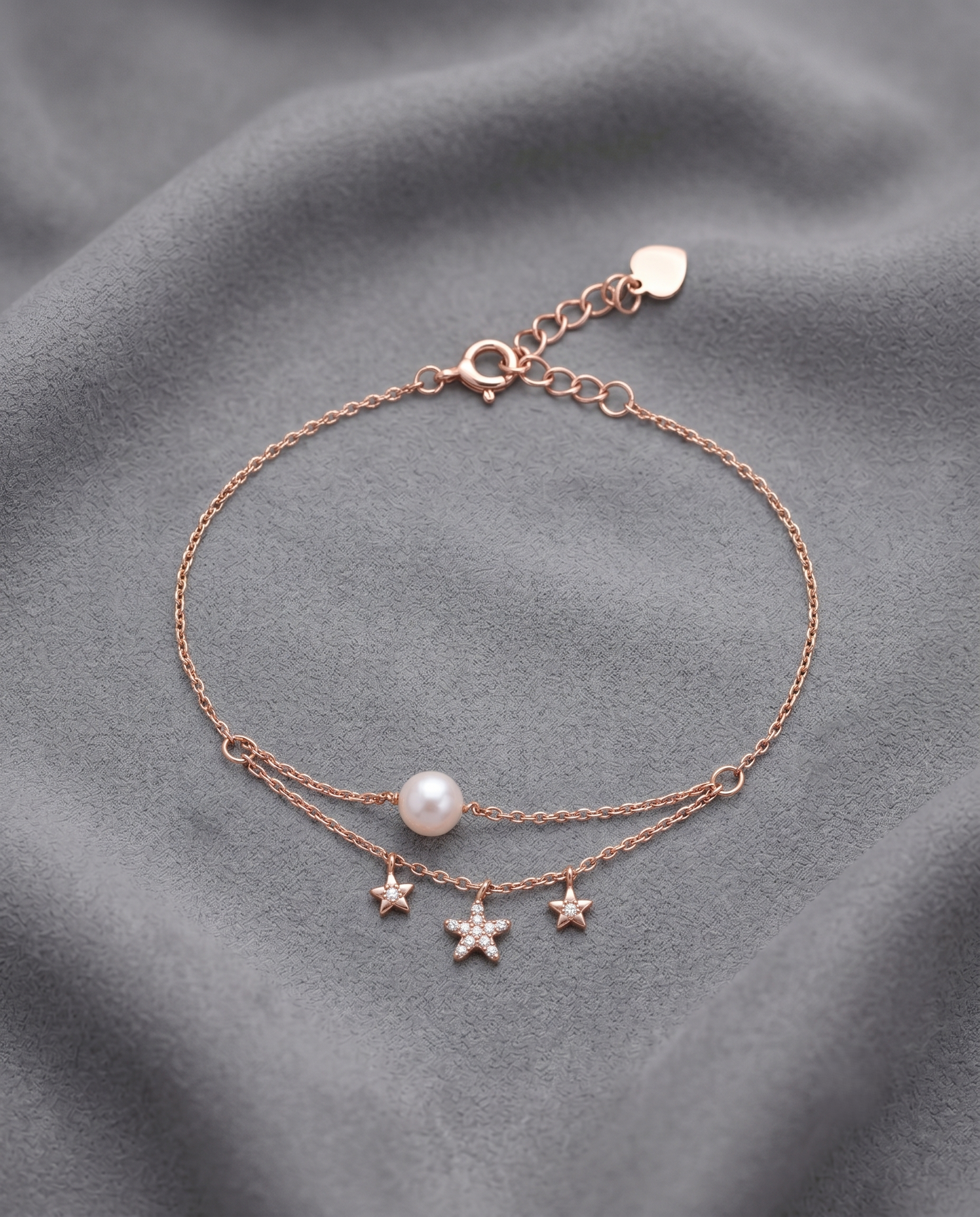 Pearl Star Double-Chain Bracelet