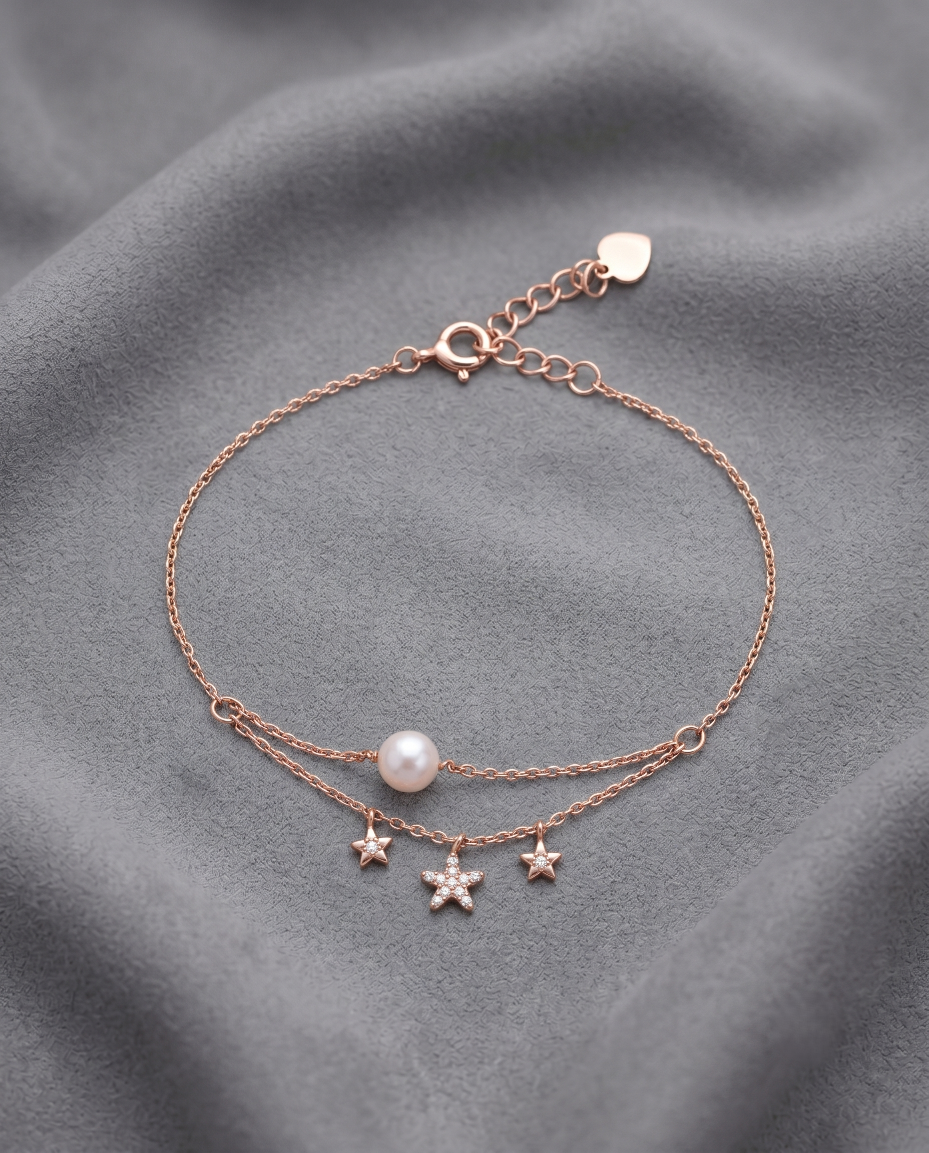 Pearl Star Double-Chain Bracelet