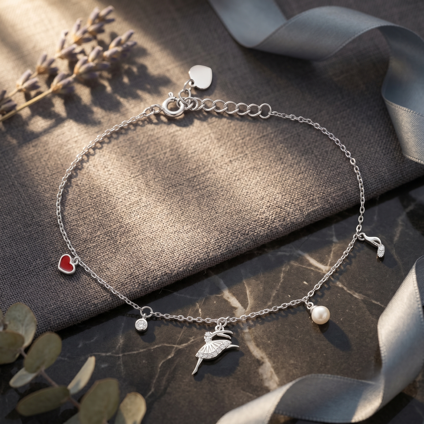 Elegant Ballerina Charm Bracelet