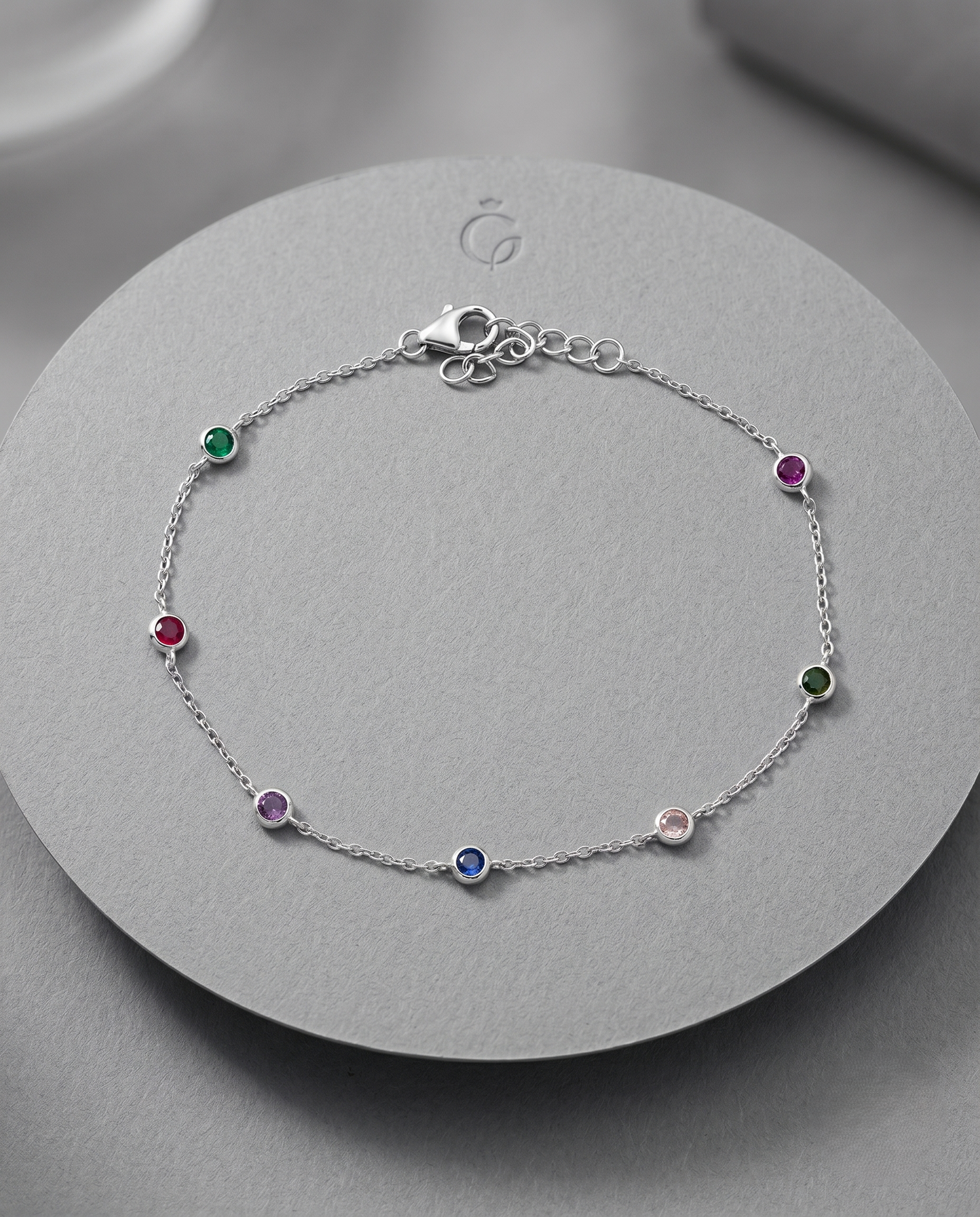 Multi-Gemstone Chain Bracelet