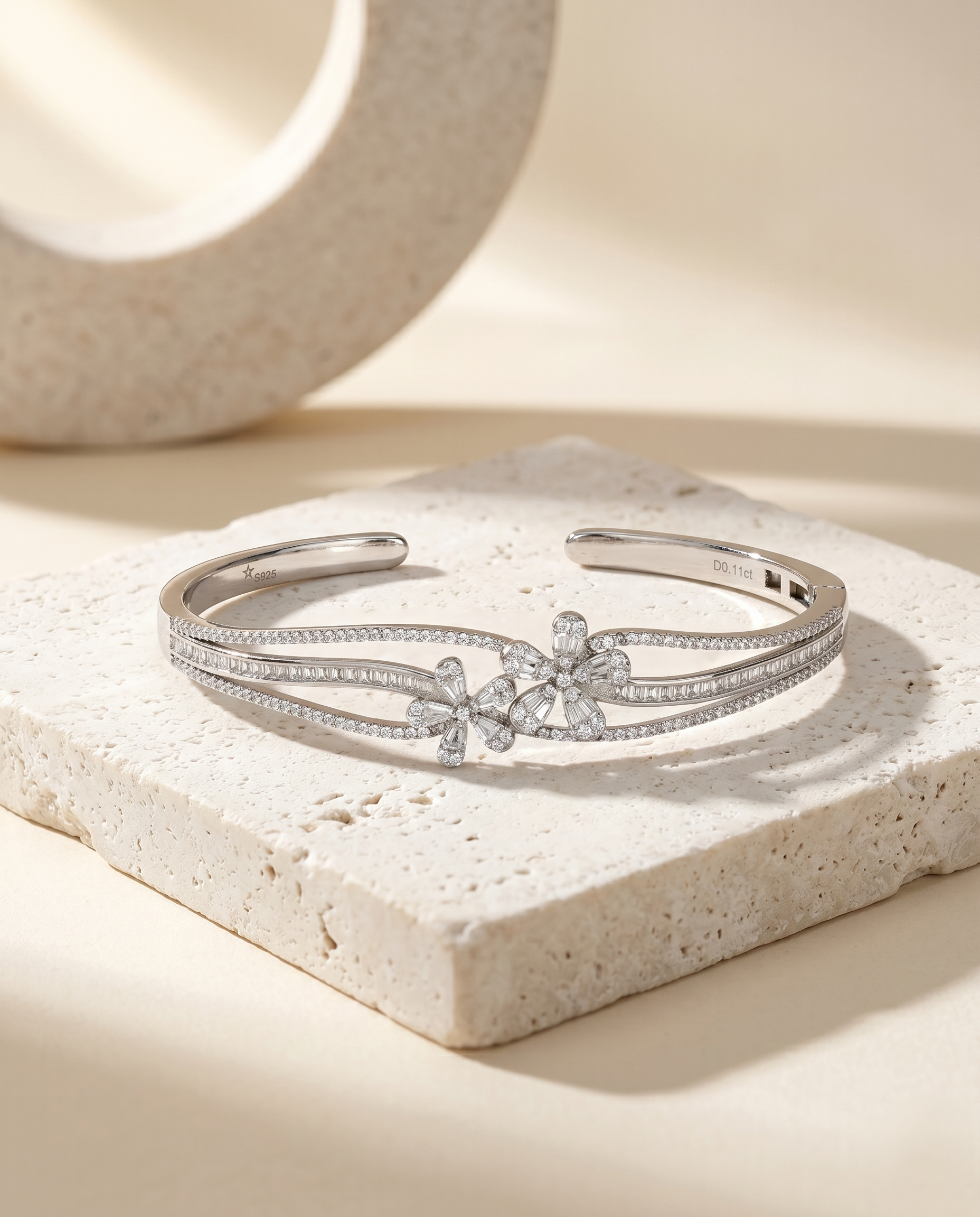 Luminous Dual-Stone Open Cuff