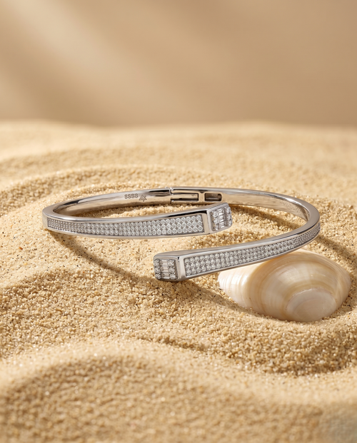 Load image 1 in gallery view. The Luxe Wrap Solitaire Bangle