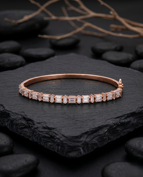 Load image 1 in gallery view. The Infinity Link Solitaire Bangle
