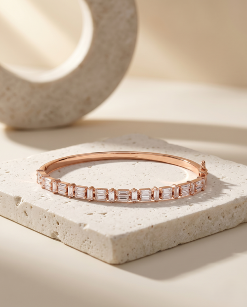 Load image 1 in gallery view. The Infinity Link Solitaire Bangle