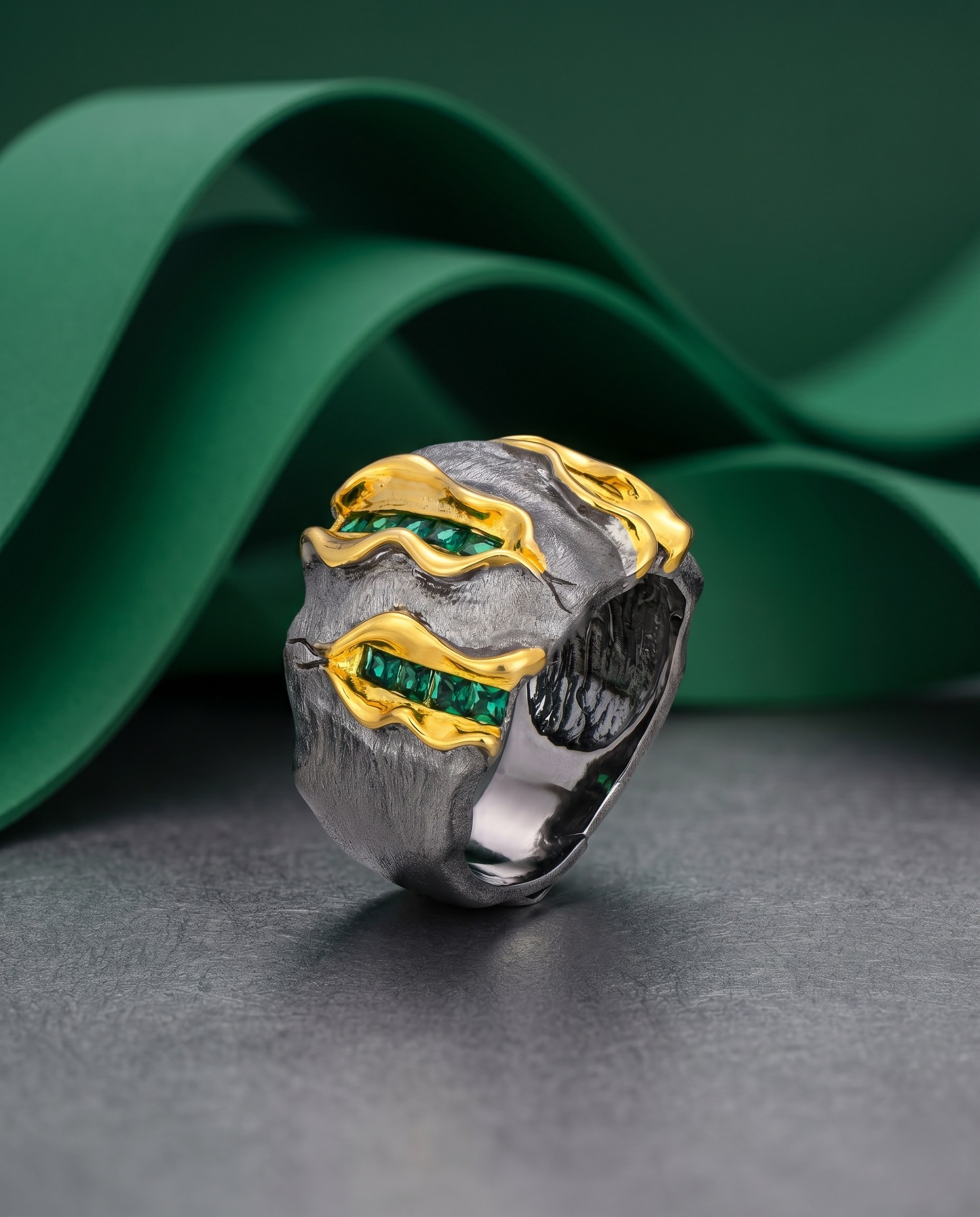 Gilded Earth Statement Ring