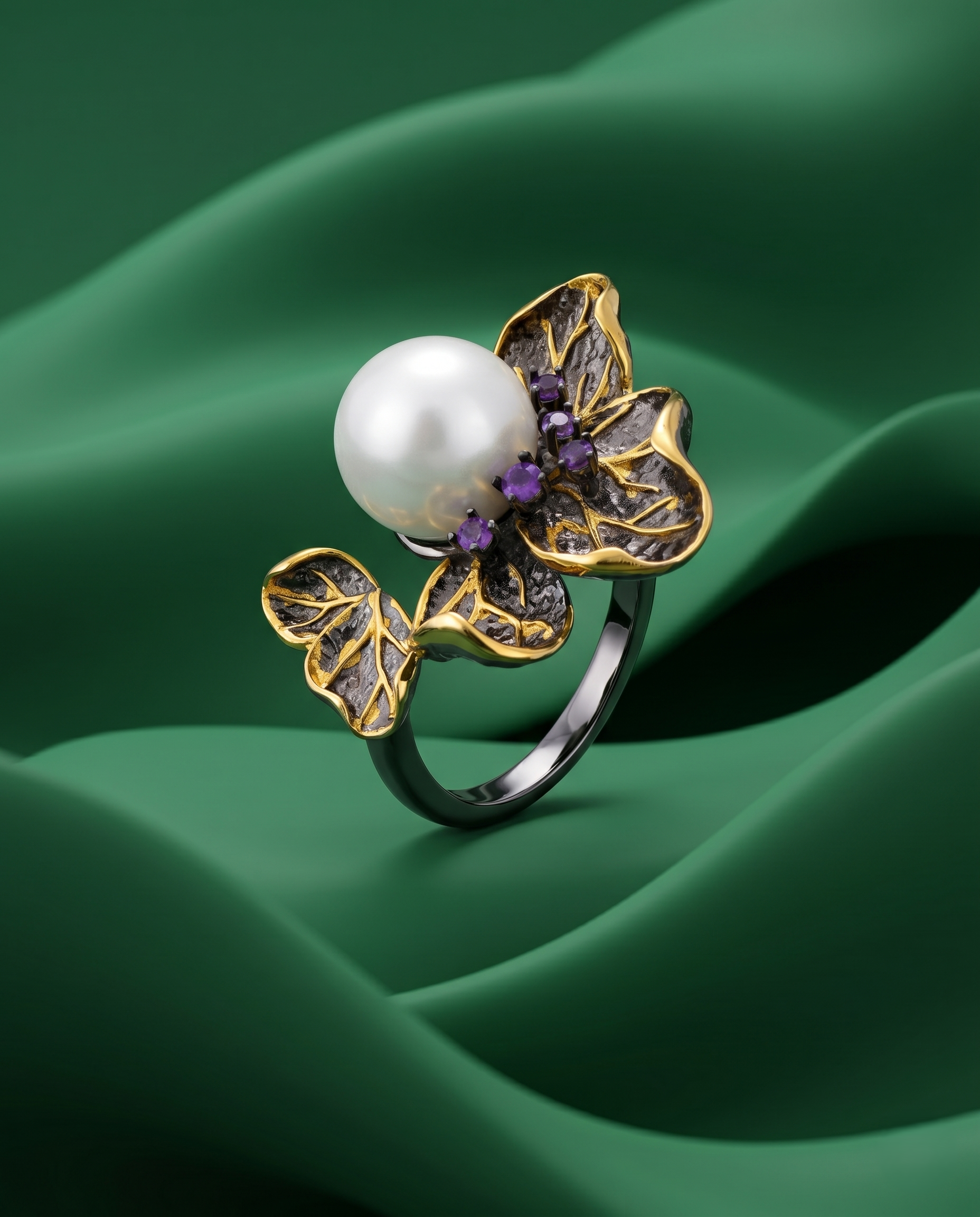 Antique Gilded Butterfly Ring