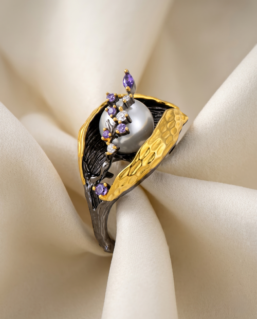 Load image 1 in gallery view. The Venetian Pearl Shell Ring