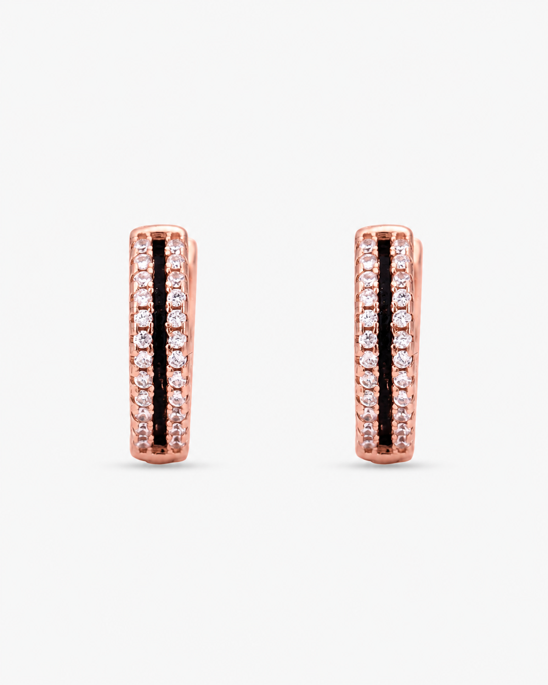 Rose Gold & Silver Huggie Hoops