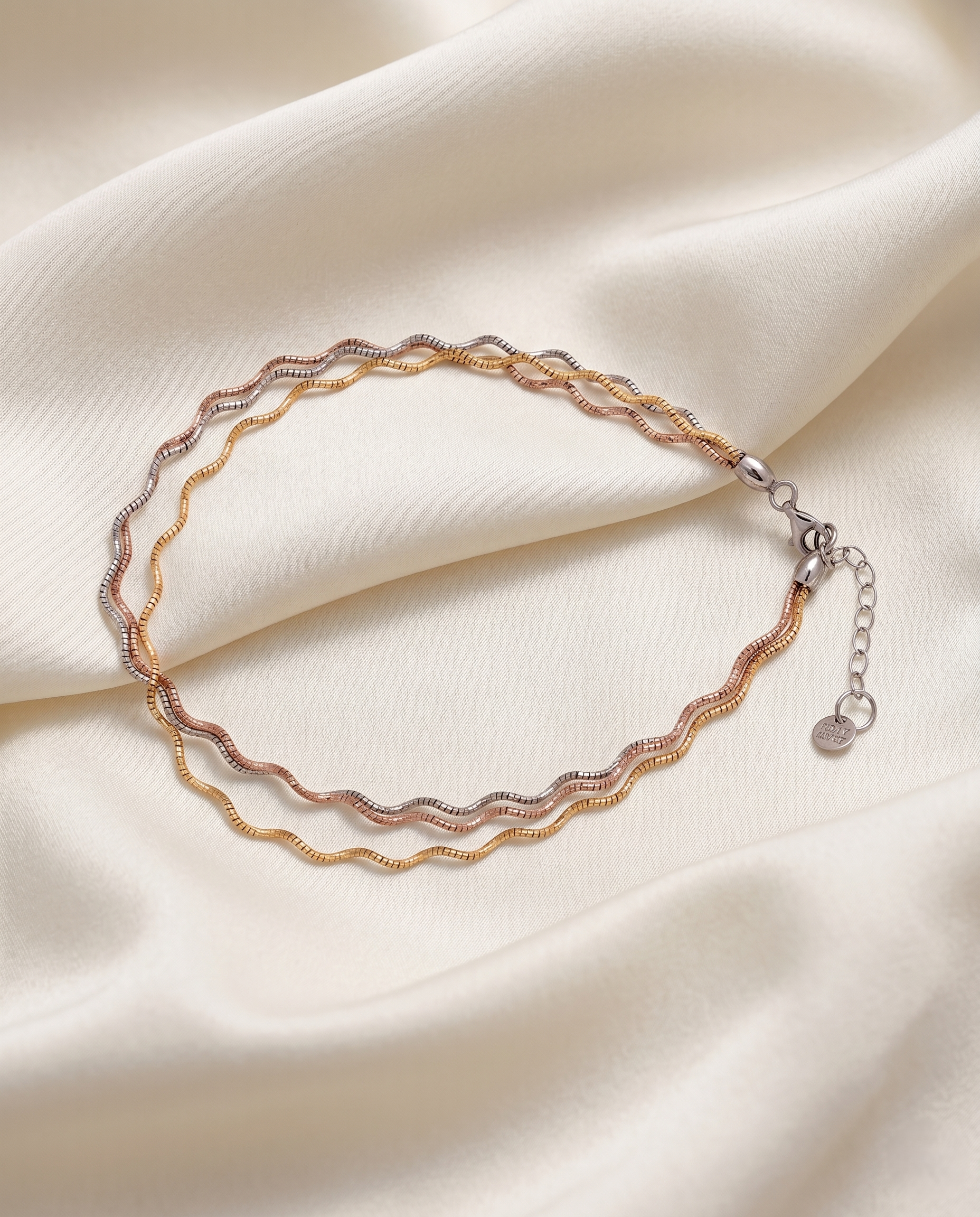 Triple Layer Wave Anklet