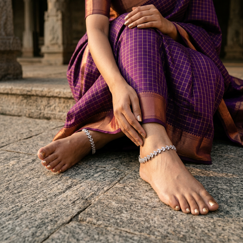 Load image 1 in gallery view. Sparkling Leaf Anklet
