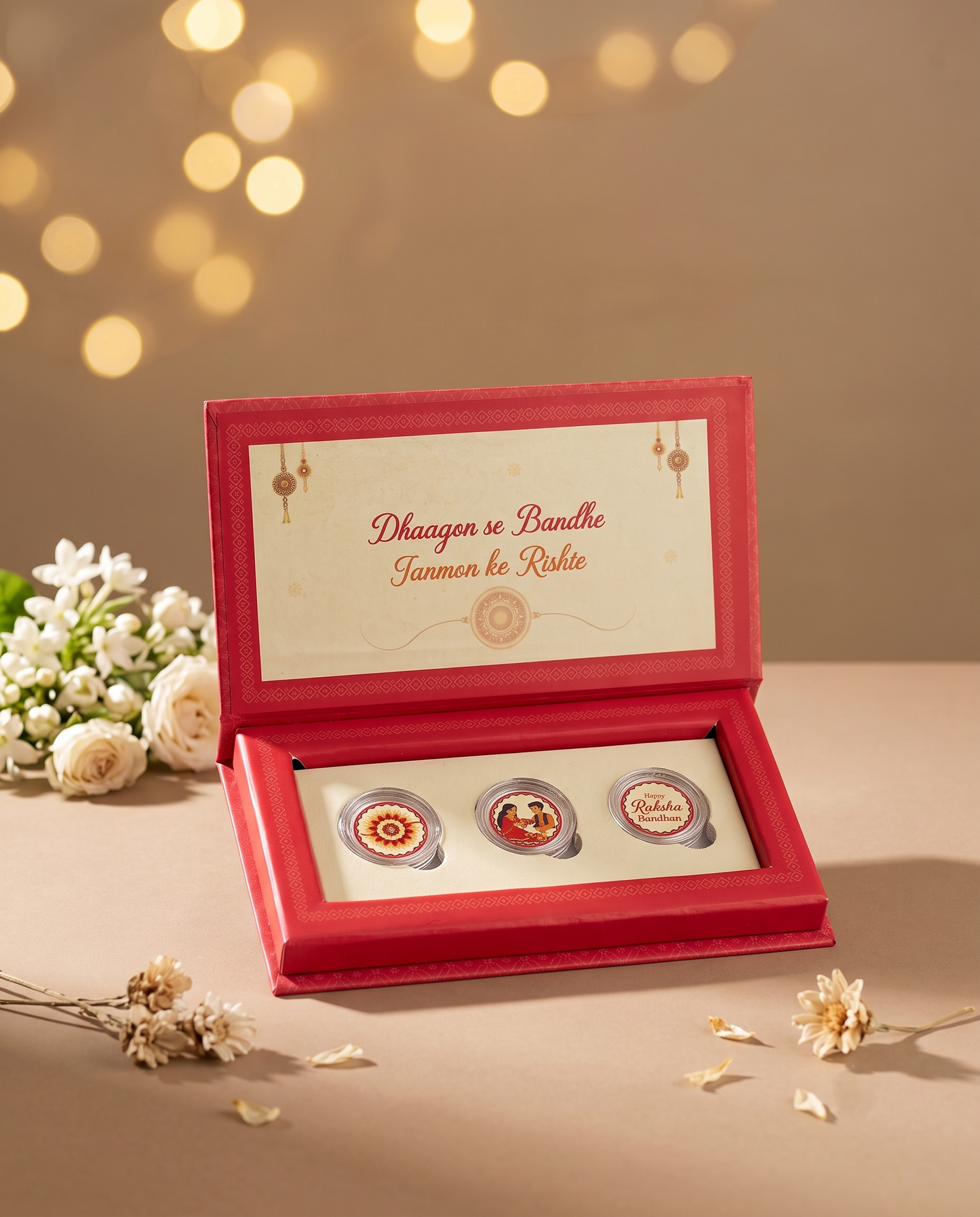 1.5G PURE SILVER COIN RAKHI HAMPER