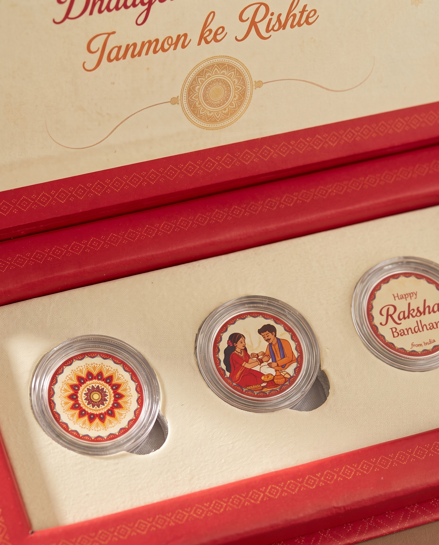 1.5G PURE SILVER COIN RAKHI HAMPER