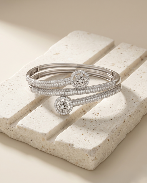Load image 1 in gallery view. The Grand Halo Wrap Bangle