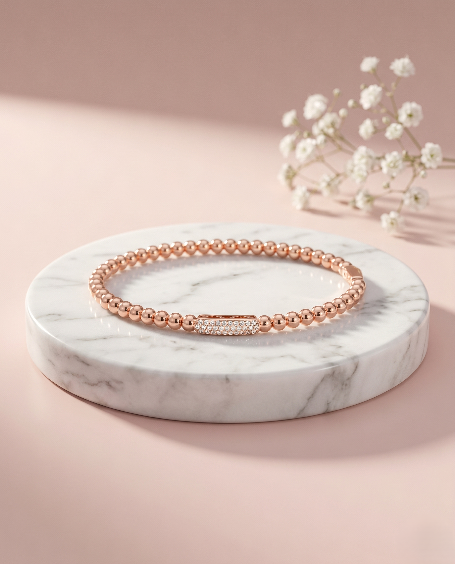 The Aura Rose Beaded Bracelet