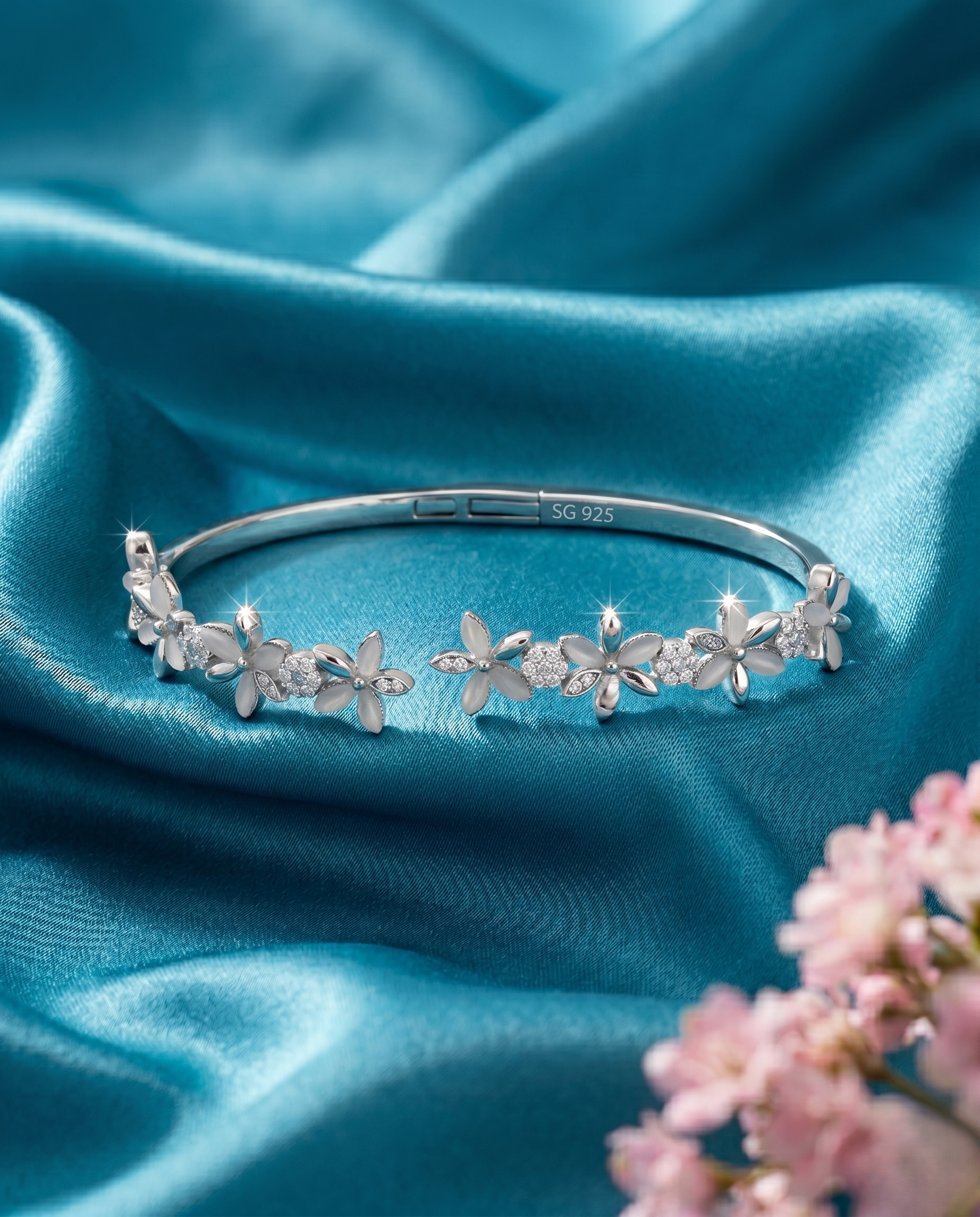 The Petite Flora Solitaire Bangle