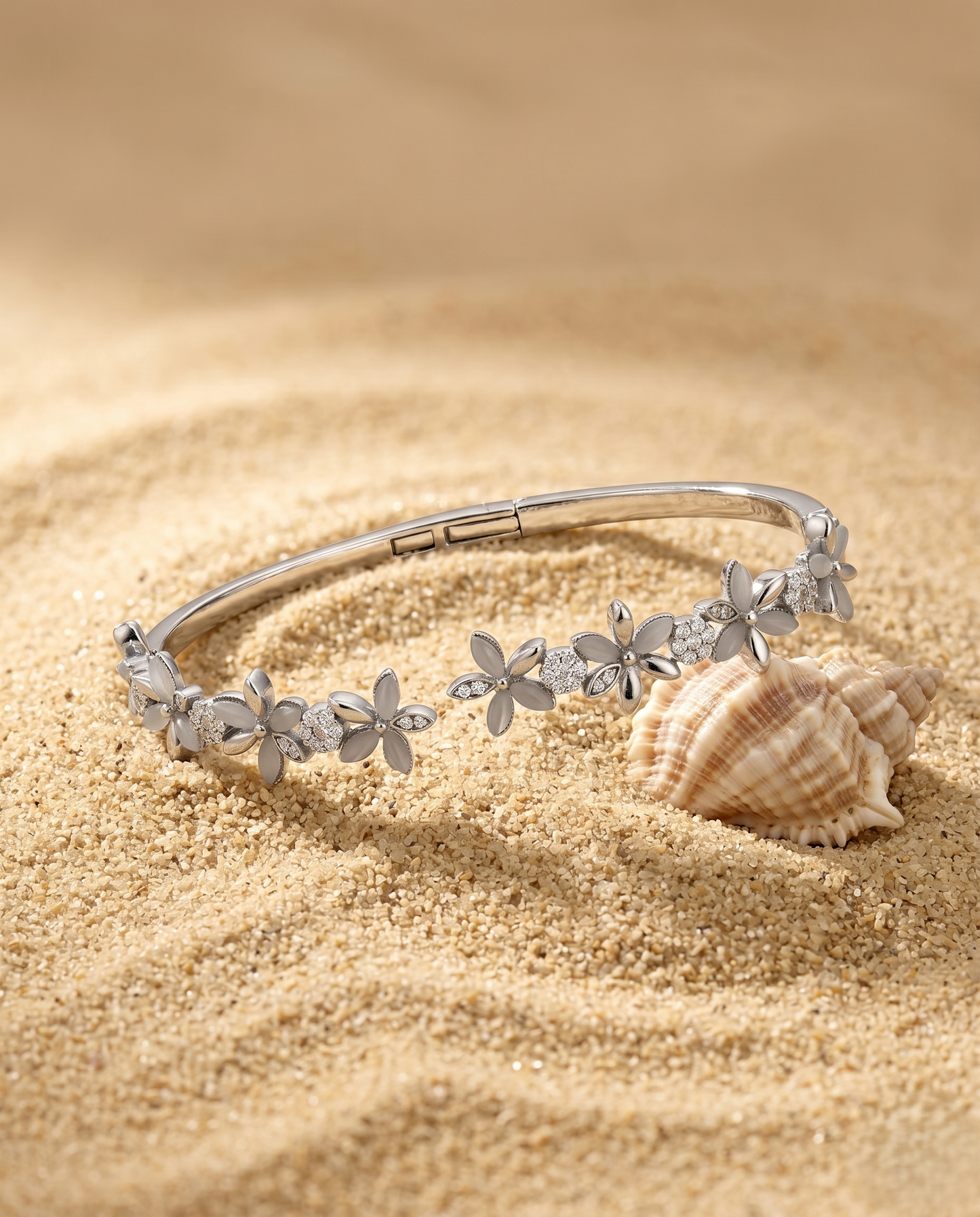 The Petite Flora Solitaire Bangle