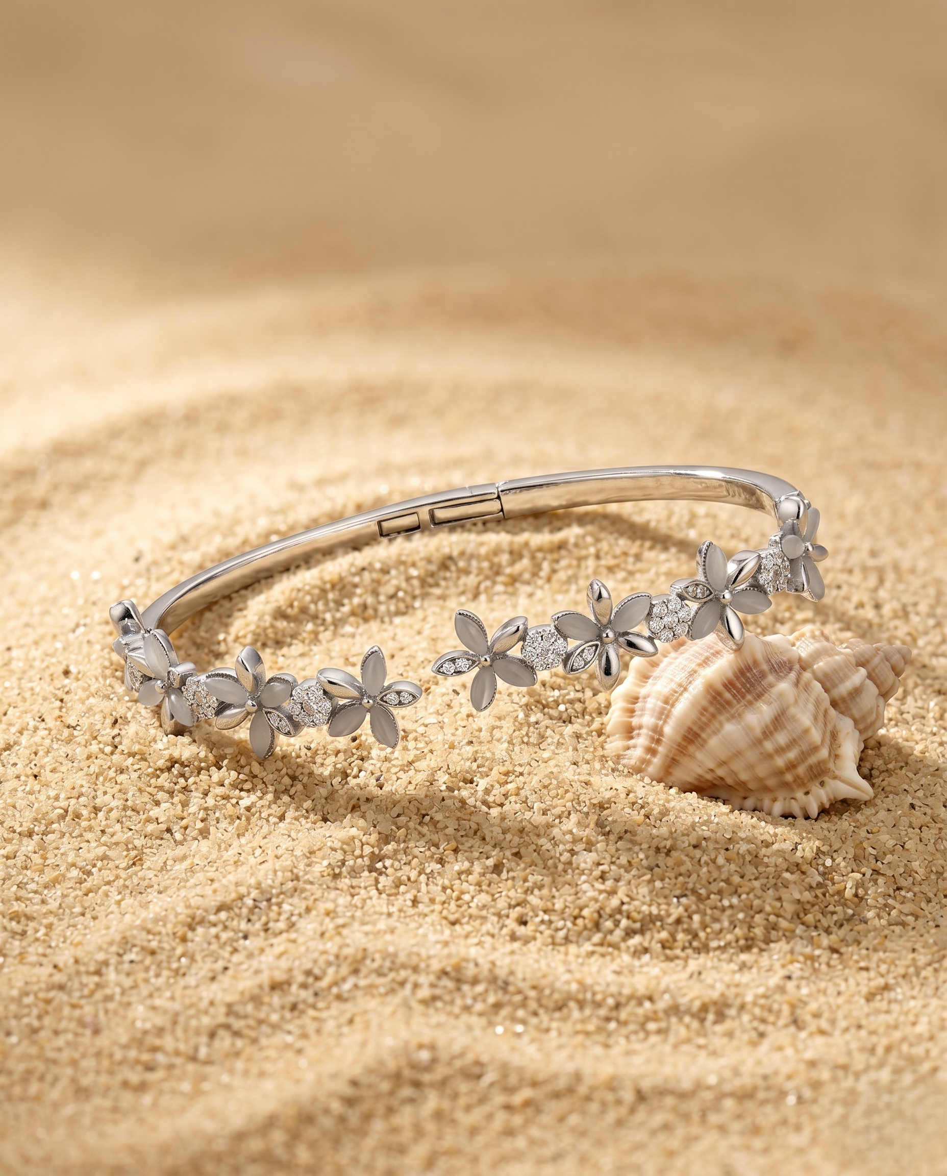 The Petite Flora Solitaire Bangle