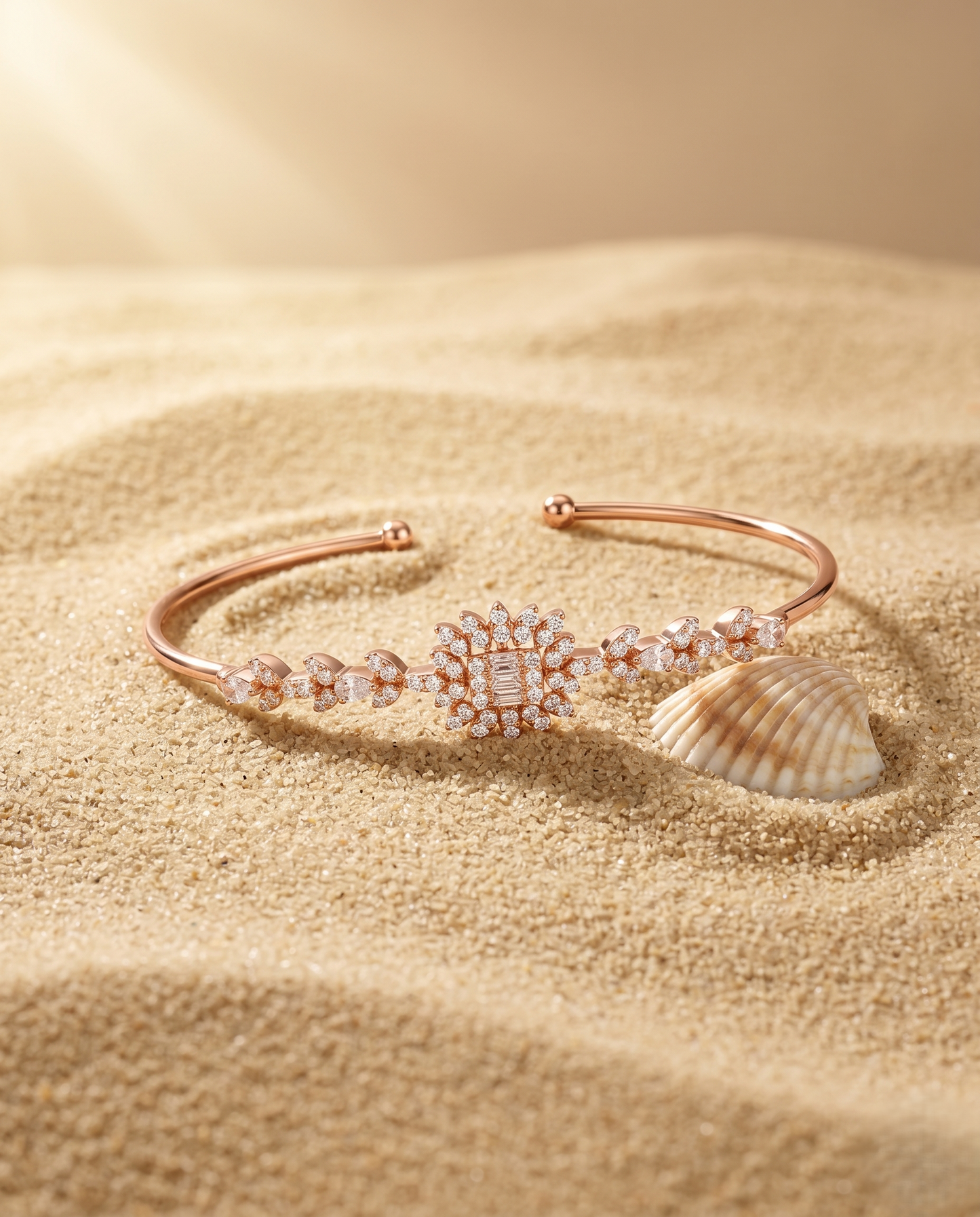Blush Geometric Solitaire Cuff