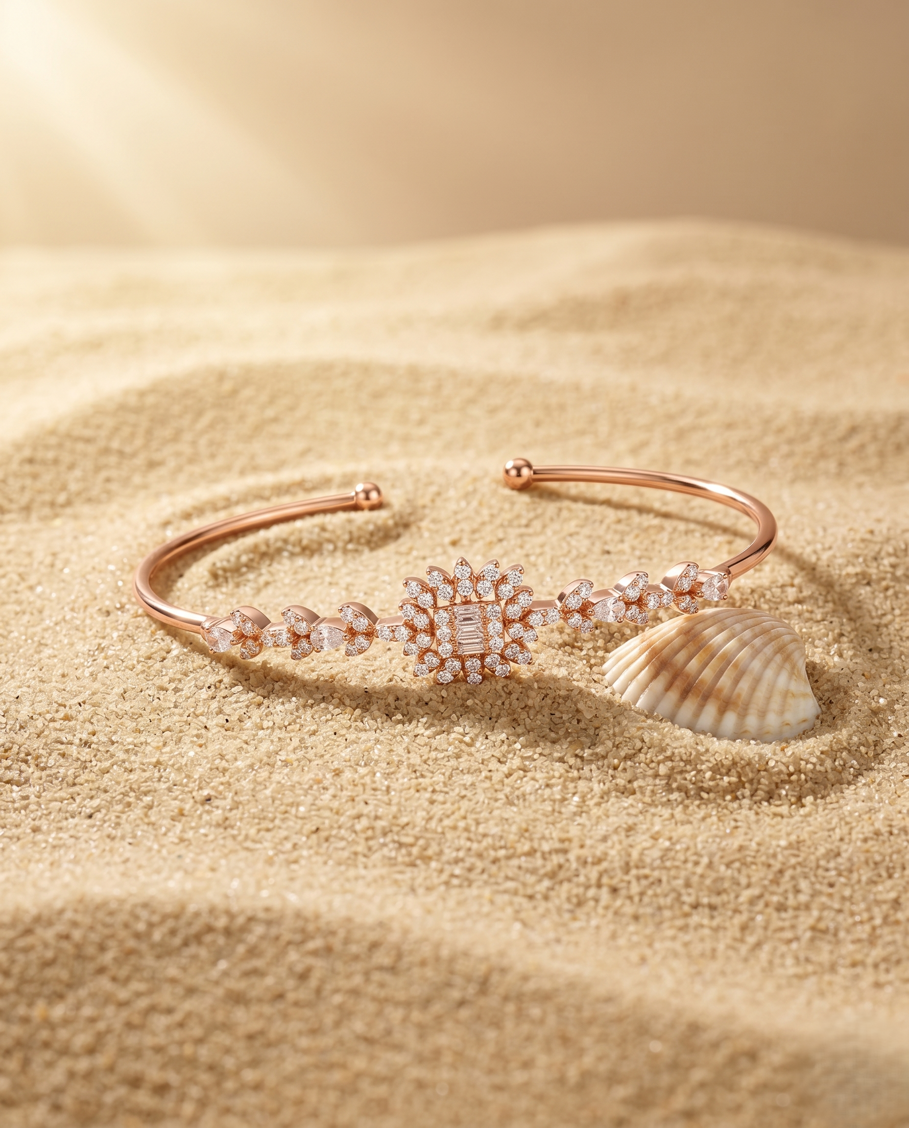 Blush Geometric Solitaire Cuff