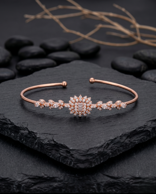 Load image 1 in gallery view. Blush Geometric Solitaire Cuff