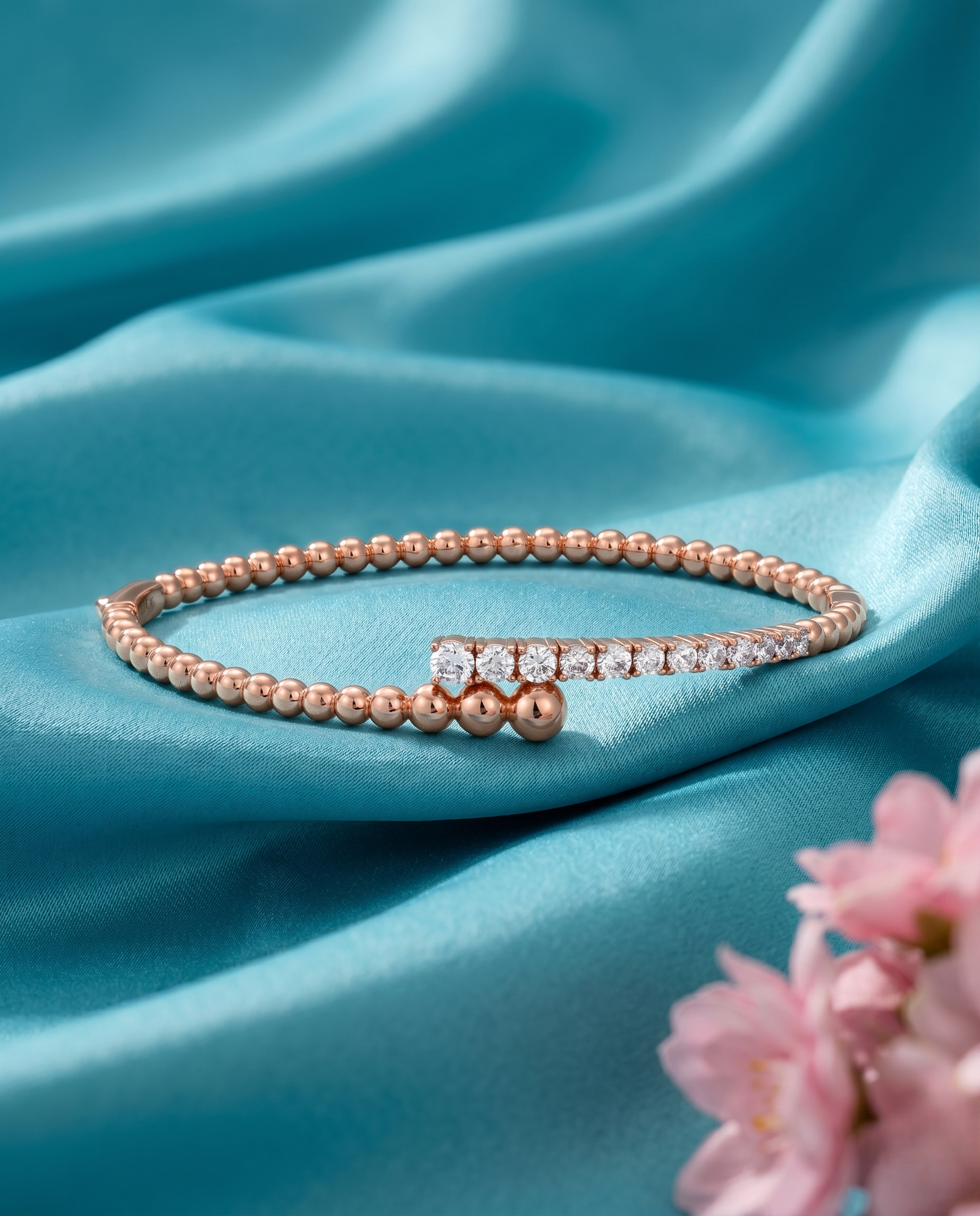 Serpentine Sparkle Rose Bangle