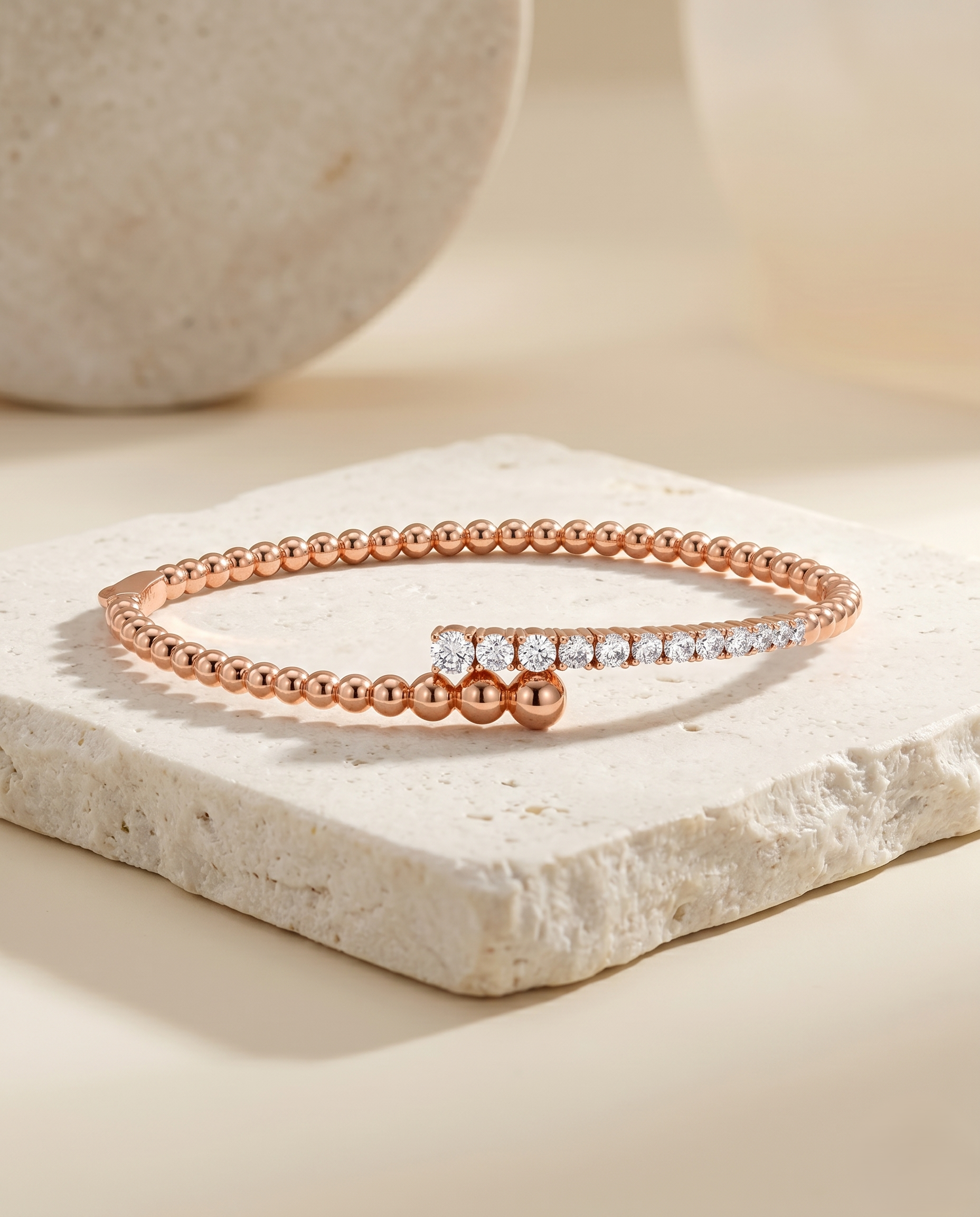 Serpentine Sparkle Rose Bangle