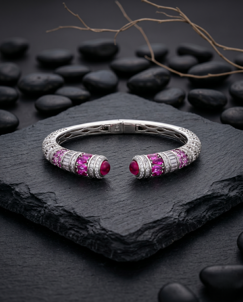 Load image 1 in gallery view. The Empress Ruby Mosaic Kada