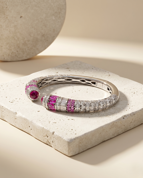 Load image 1 in gallery view. The Empress Ruby Mosaic Kada