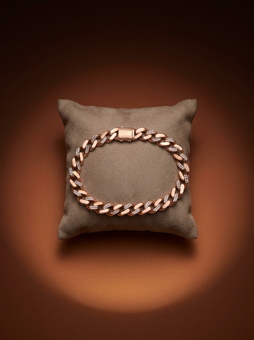 Load image 1 in gallery view. Men's Rose Gold Cuban Chain