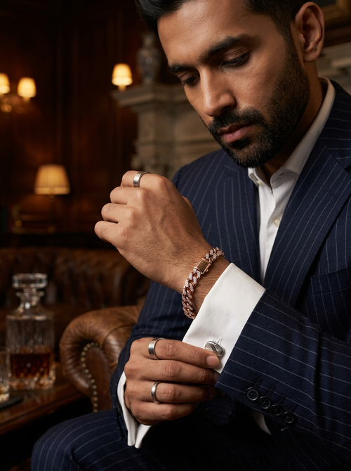 Load image 1 in gallery view. Men's Rose Gold Cuban Chain