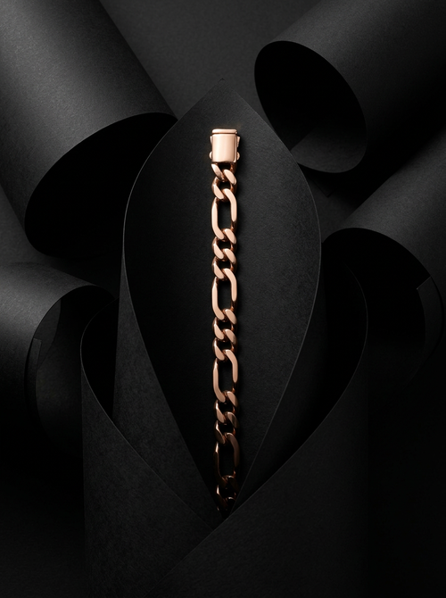 Load image 1 in gallery view. Men's Rose Gold Figaro Chain