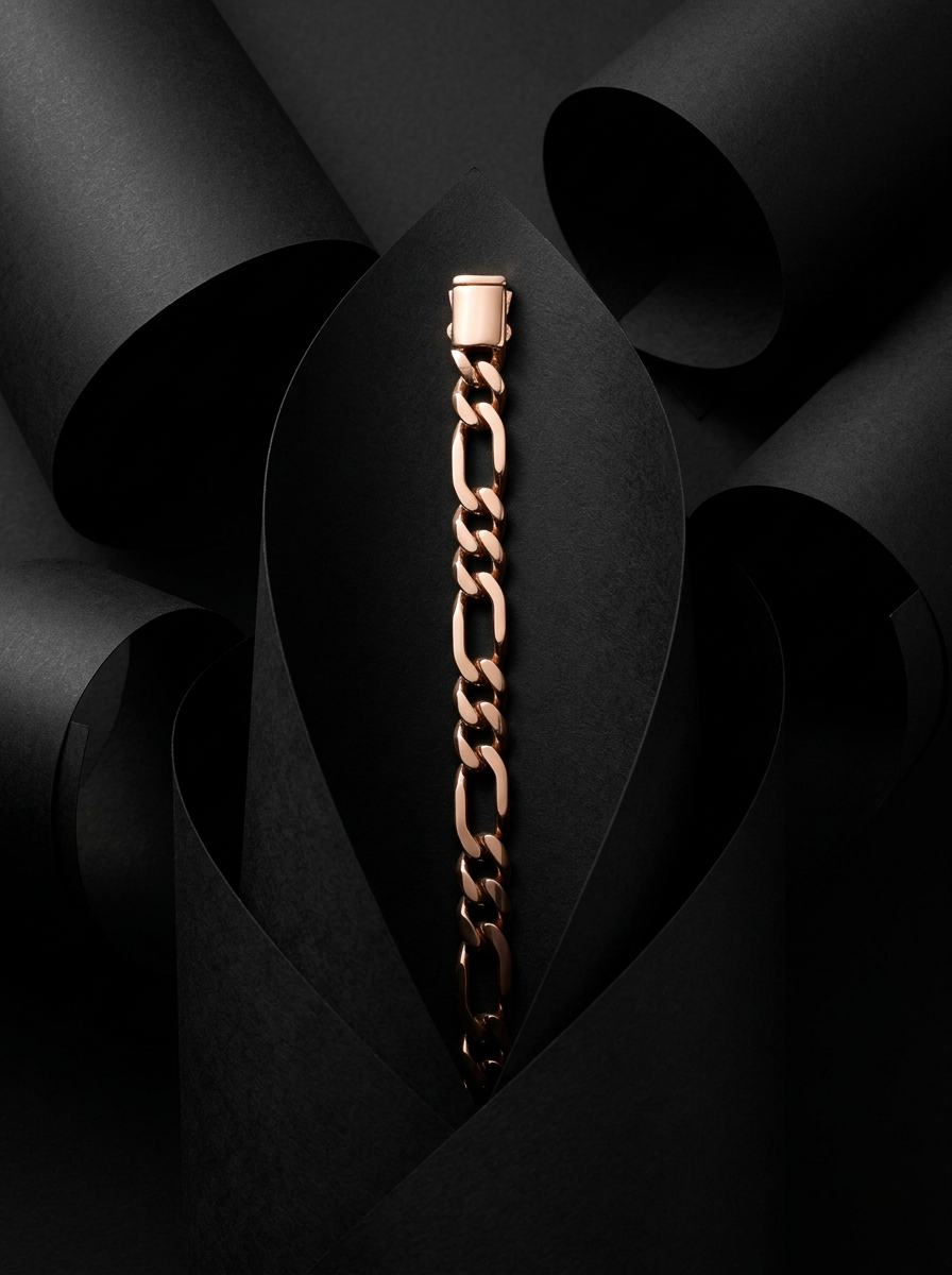 Men's Rose Gold Figaro Chain