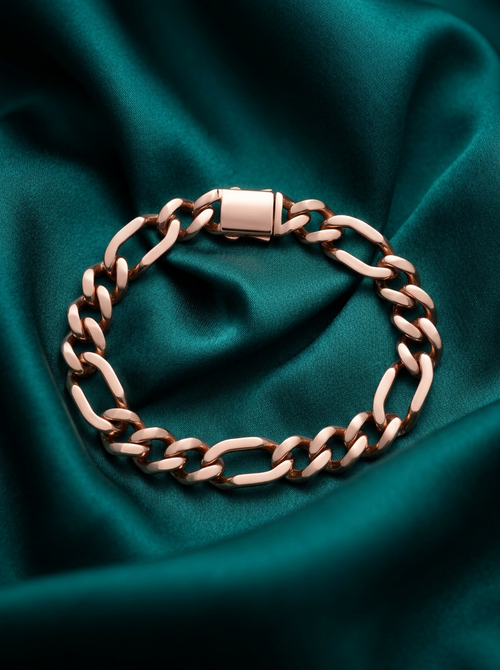 Load image 1 in gallery view. Men's Rose Gold Figaro Chain
