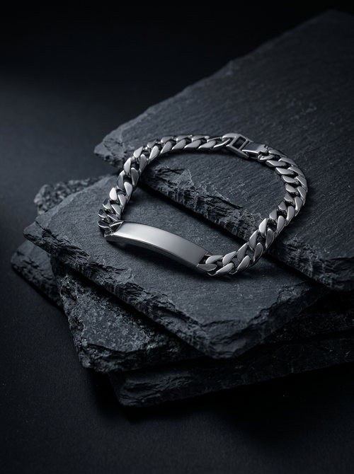 Load image 1 in gallery view. Men's Silver ID Chain