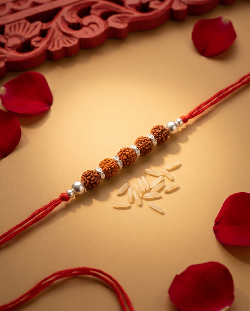 Load image 1 in gallery view. The Multi-Rudraksha Rakhi
