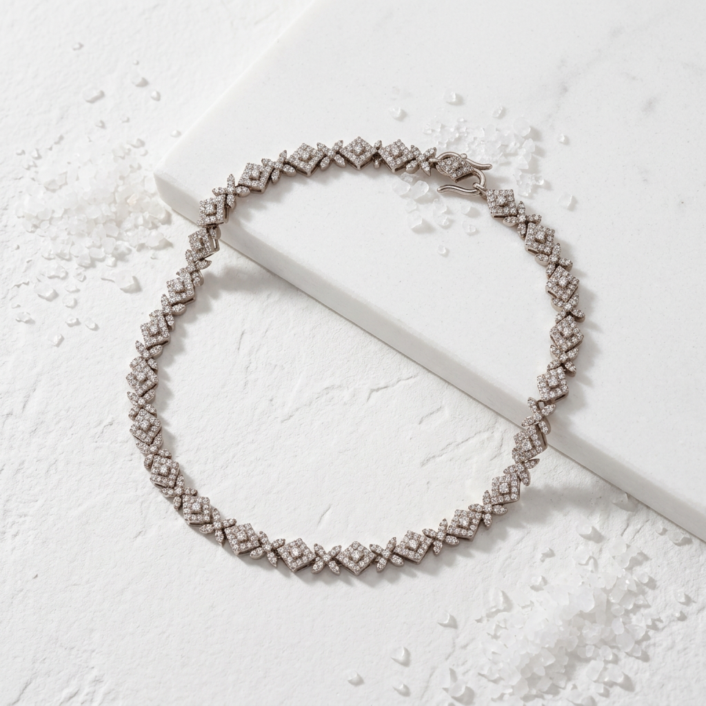 Diamond Floral Rhombus Anklet