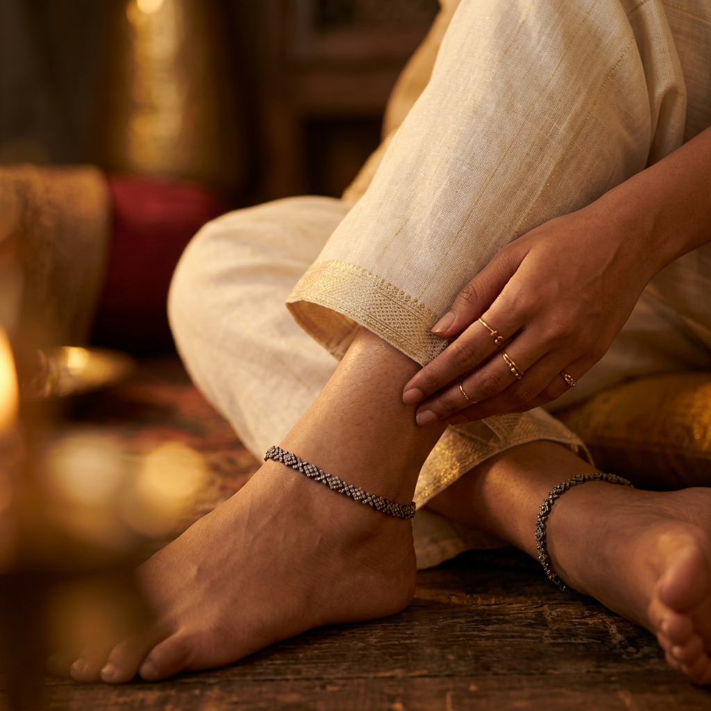 Diamond Floral Rhombus Anklet