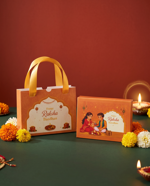 Load image 1 in gallery view. 2G PURE SILVER COIN RAKHI HAMPER