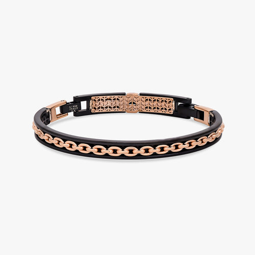 Load image 1 in gallery view. Rose Gold & Black Chain Bracelet
