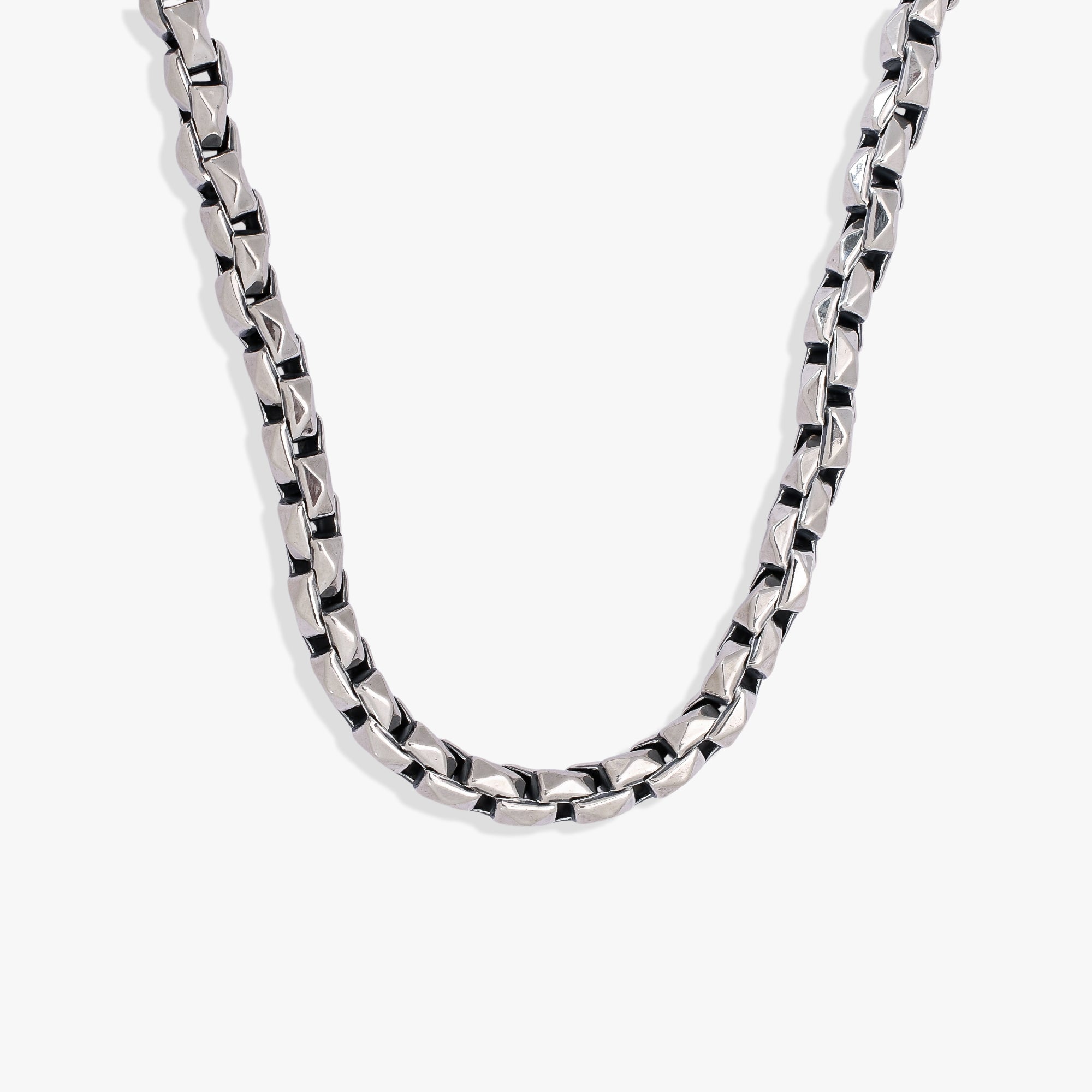 Silver Geometric Box Chain