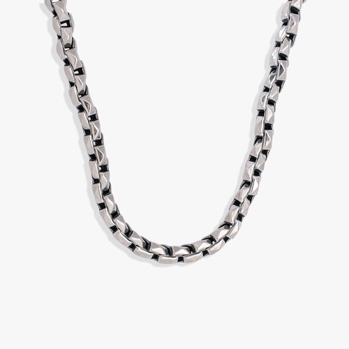 Load image 1 in gallery view. Silver Geometric Box Chain