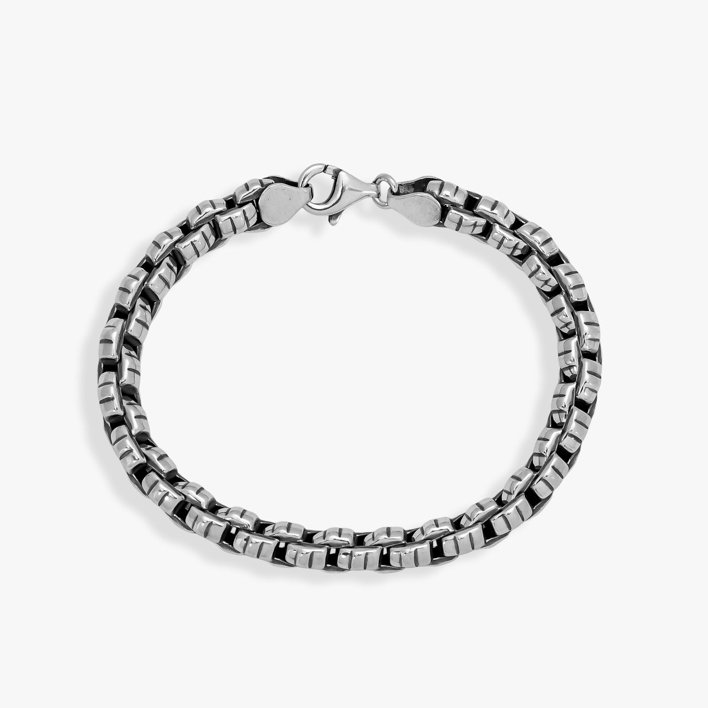 Men's Oxidized Box Bracelet