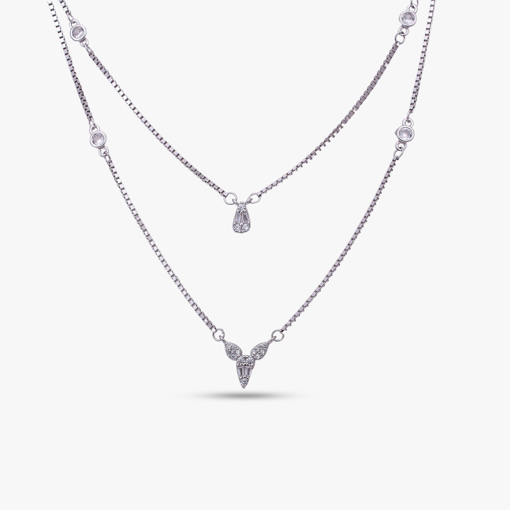 Double-Drop Solitaire Necklace
