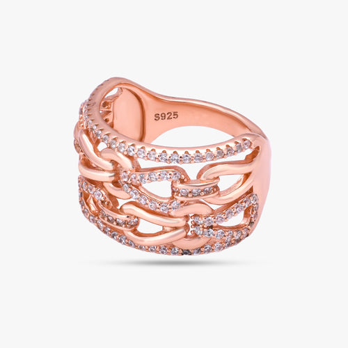 Load image 1 in gallery view. Linked Cubic Zirconia Ring