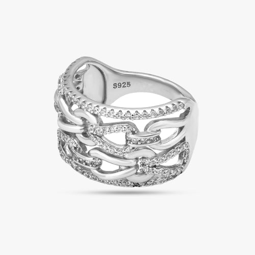 Load image 1 in gallery view. Linked Cubic Zirconia Ring