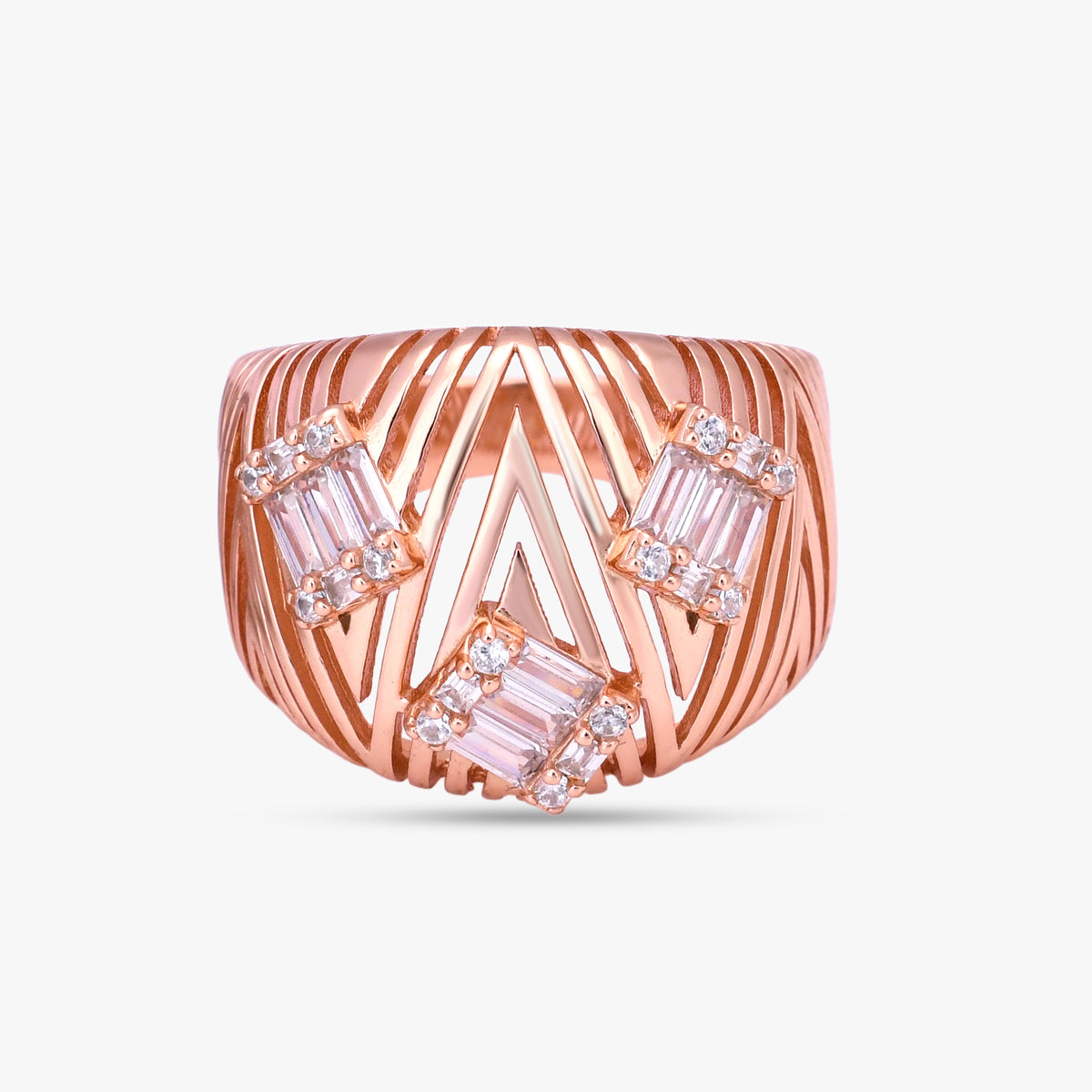 Geometric Baguette Statement Ring