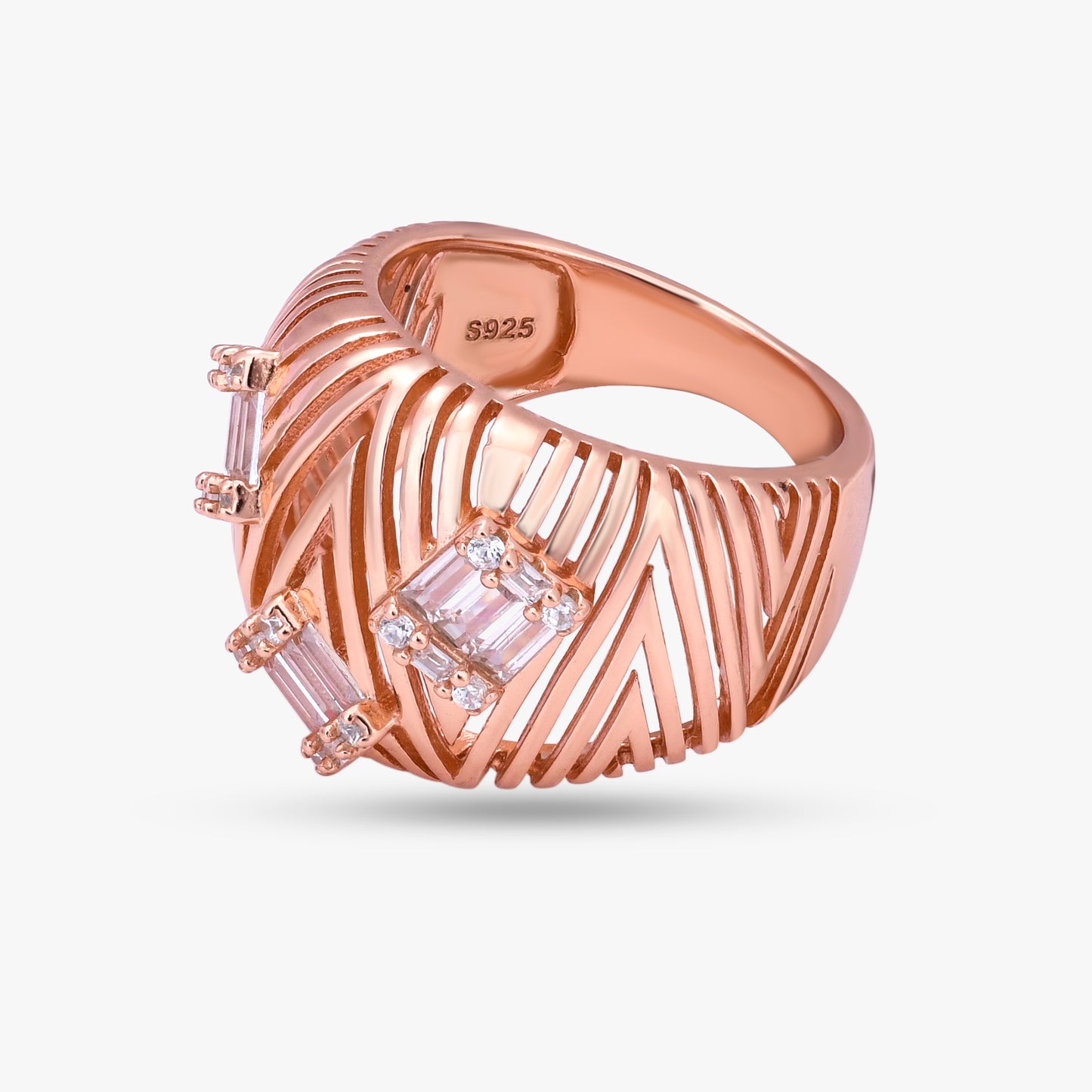 Geometric Baguette Statement Ring