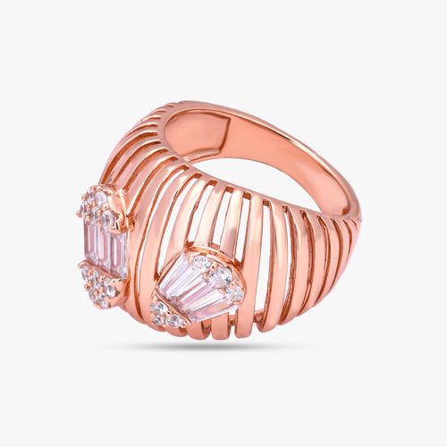 Load image 1 in gallery view. Ribbed Diamond Statement Ring