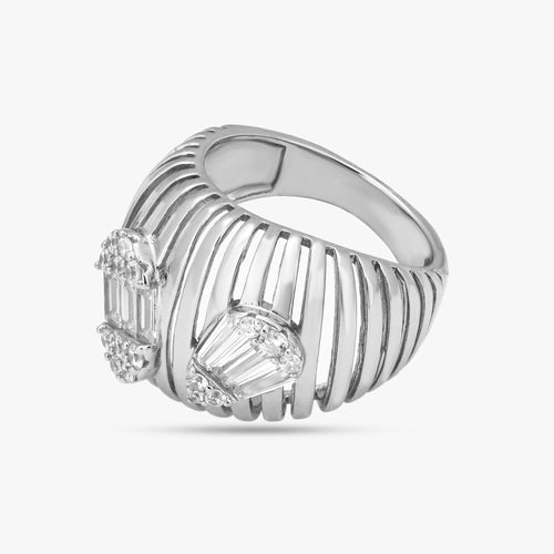 Load image 1 in gallery view. Ribbed Diamond Statement Ring